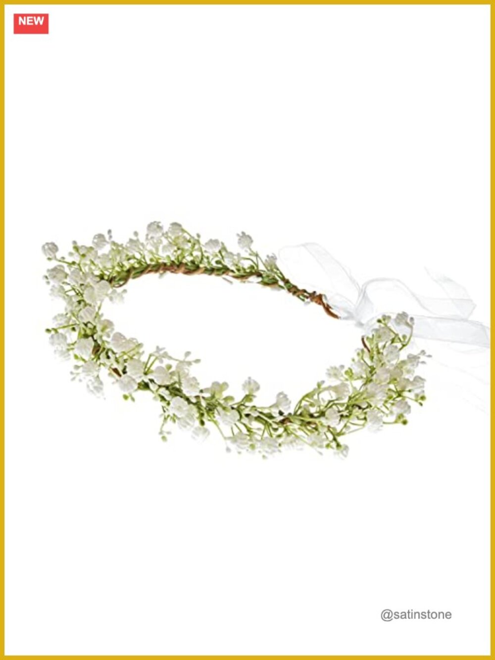 Handmade Flower Crown Headband Adjustable Ribbon Bridal Wedding Party